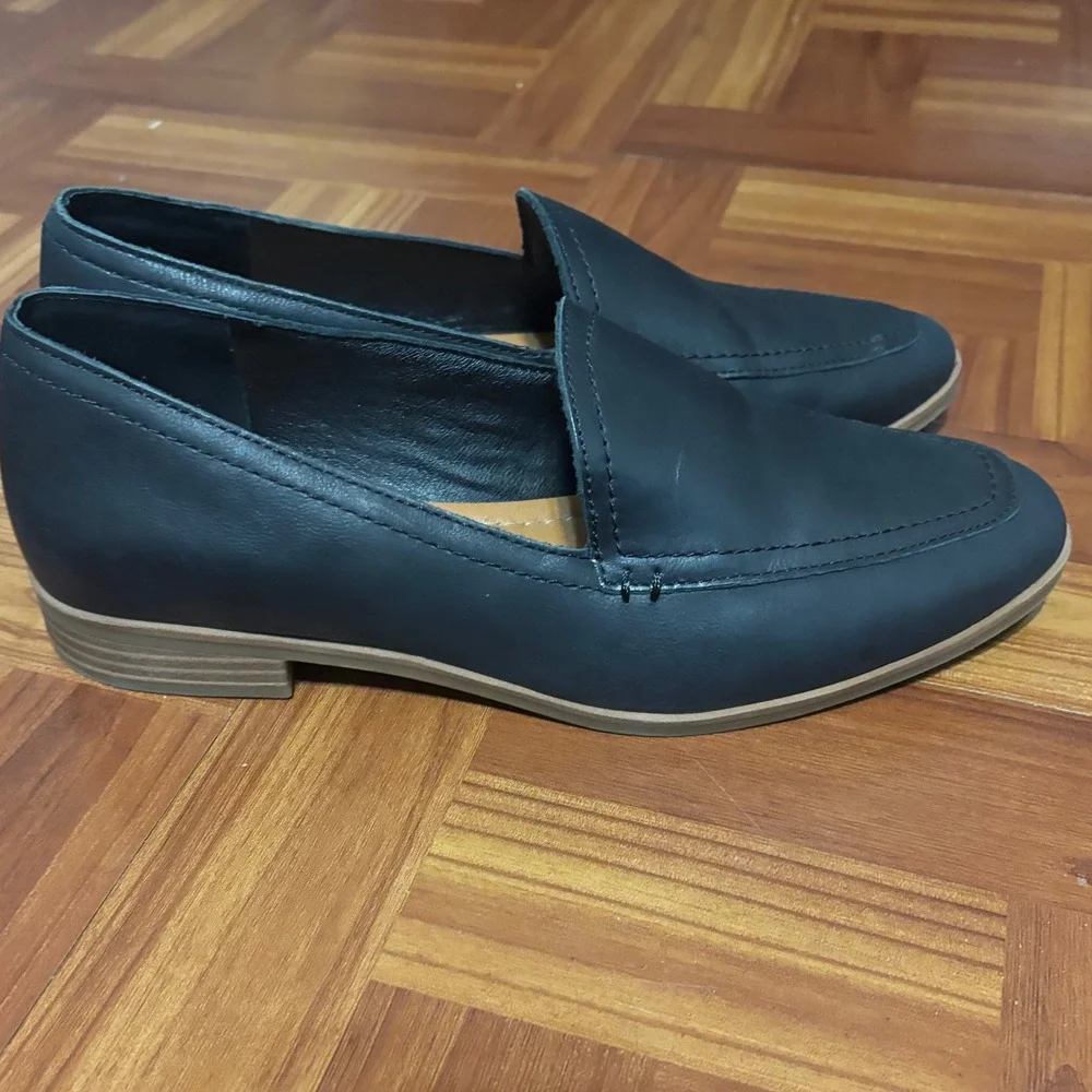 Lucky Brand Fiana Black Leather Loafers Flats Womens 8M  Professional‎